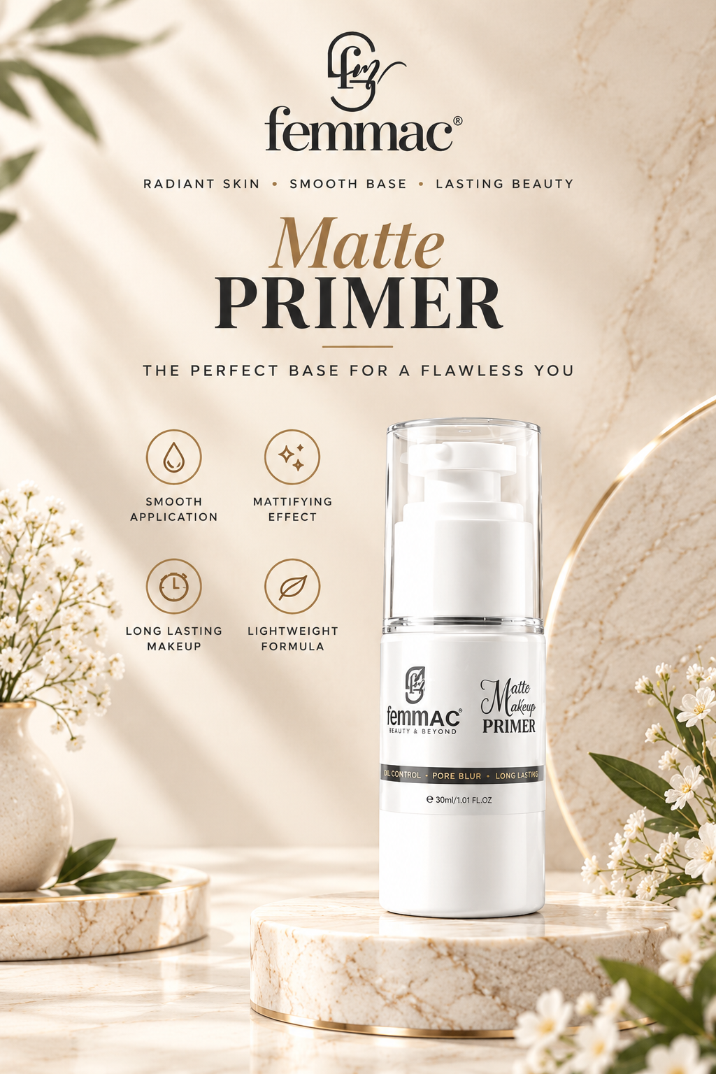 Femmac luxury matte primer campaign